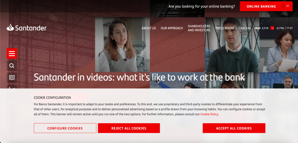 sitio web santander banco